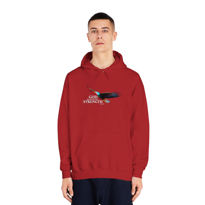 God Renews My Strength Men’s Unisex DryBlend® Hooded Sweatshirt
