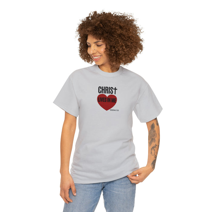 Christ Lives in Me Women’s Unisex Heavy Cotton Tee