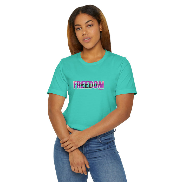 Freedom Graphic Tee — Bold Pink Gradient "FREEDOM" T-Shirt