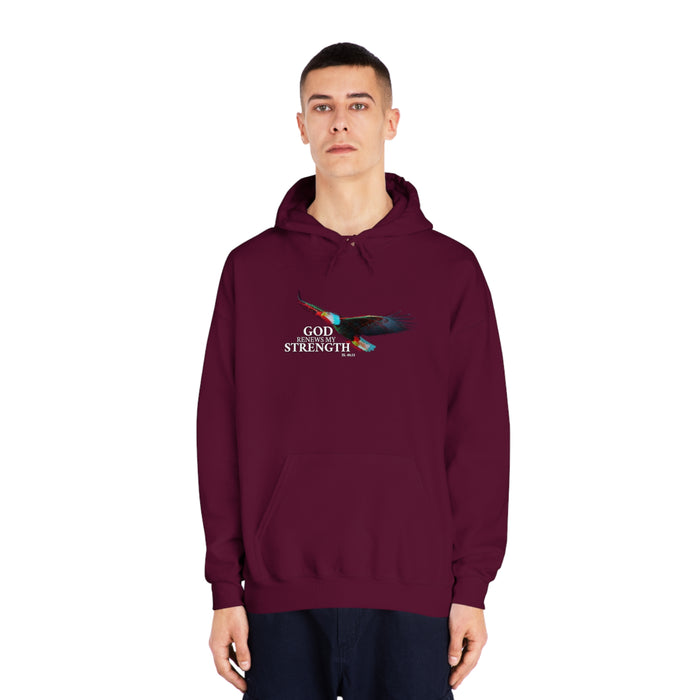 God Renews My Strength Men’s Unisex DryBlend® Hooded Sweatshirt