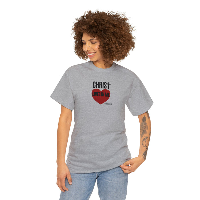 Christ Lives in Me Women’s Unisex Heavy Cotton Tee