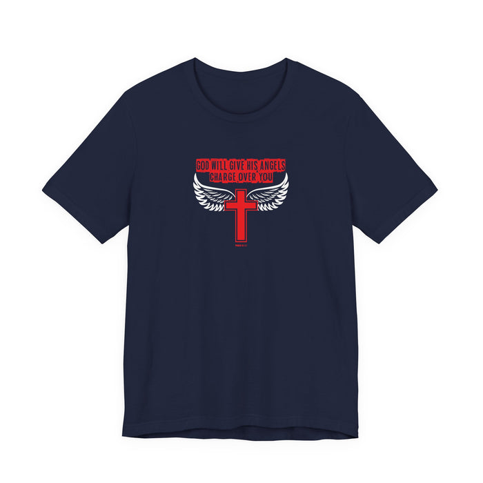 God Will Give His Angels Charge Over You Men’s Unisex Jersey Short Sleeve Tee