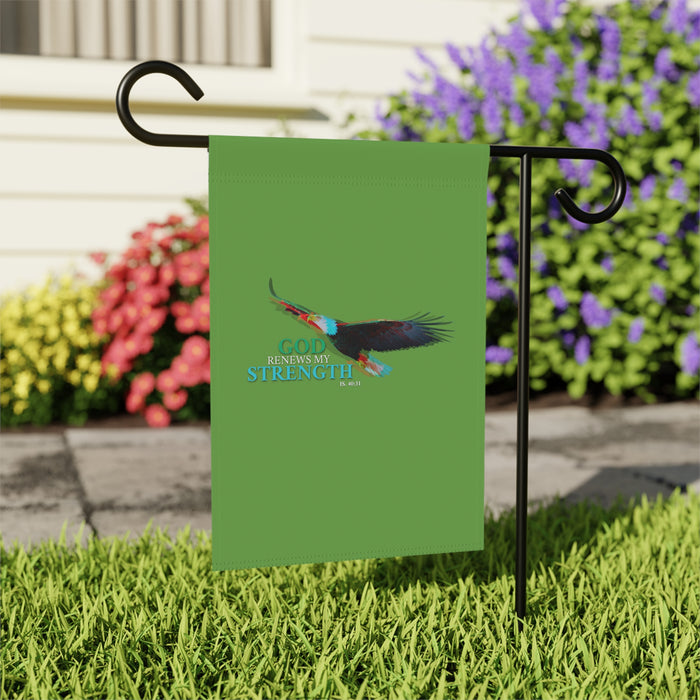God Renews Our Strength Garden & House Banner