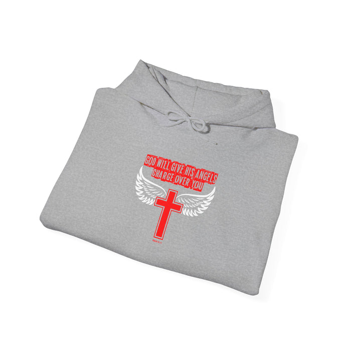 God Will Give His Angels Charge Over You Men’s Unisex Heavy Blend™ Hooded Sweatshirt