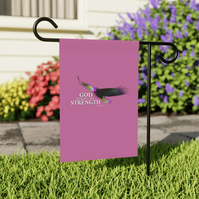 God Renews My Strength Garden & House Banner