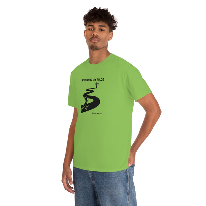 Running My Race Women Unisex Heavy Cotton Tee