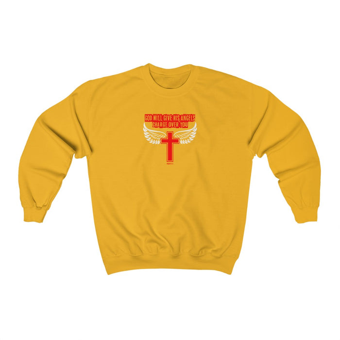 God Will Give His Angels Charge Over You Men’s Unisex Heavy Blend™ Crewneck Sweatshirt