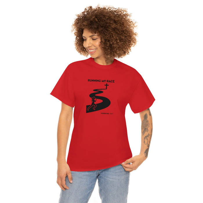 Running My Race Women Unisex Heavy Cotton Tee
