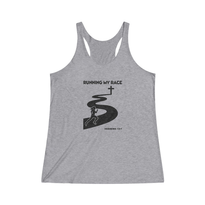 Running My Race Women's Tri-Blend Racerback Tank