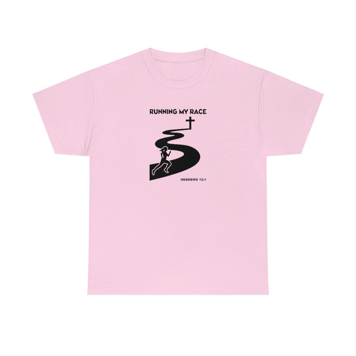 Running My Race Women Unisex Heavy Cotton Tee