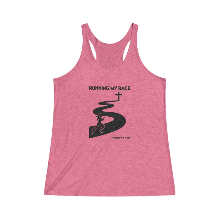 Running My Race Women's Tri-Blend Racerback Tank