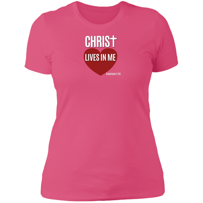 Christ Lives in Me Ladies Boyfriend Tee