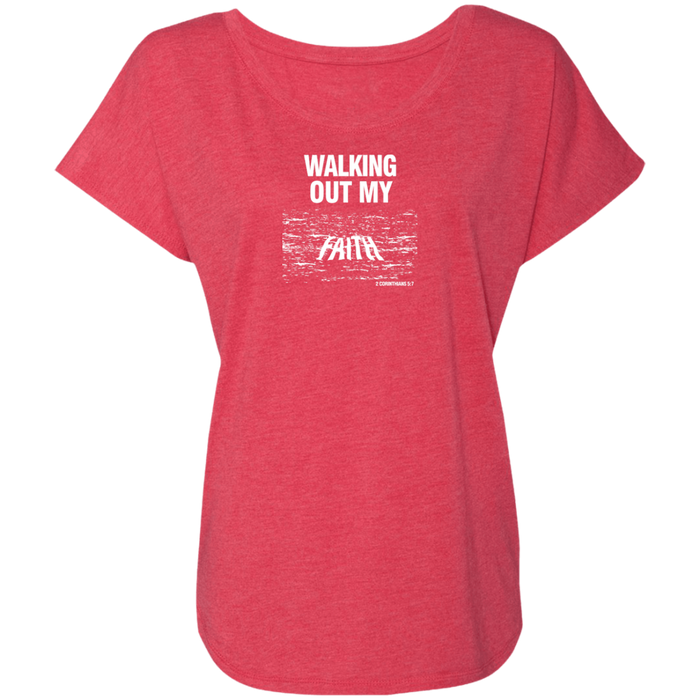 Walking Out My Faith Ladies Triblend Tee