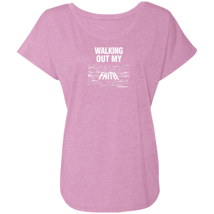 Walking Out My Faith Ladies Triblend Tee