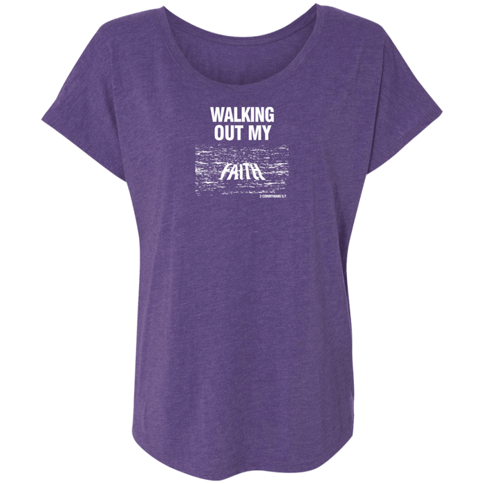 Walking Out My Faith Ladies Triblend Tee