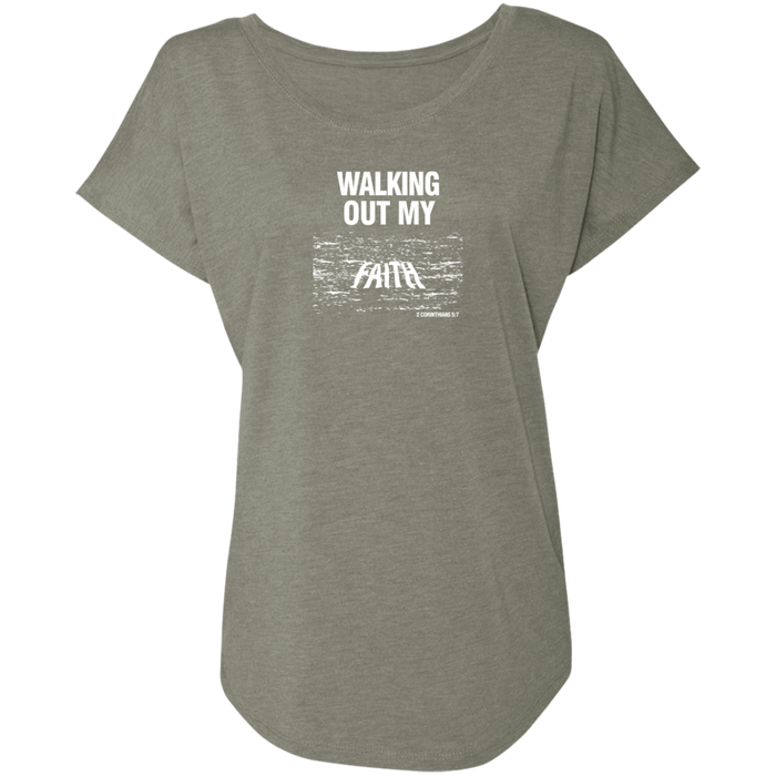 Walking Out My Faith Ladies Triblend Tee