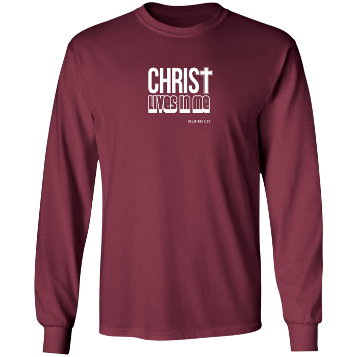 Christ Lives in Me Men’s LS Ultra Cotton Tee Shirt
