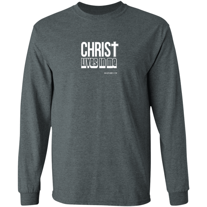 Christ Lives in Me Men’s LS Ultra Cotton Tee Shirt
