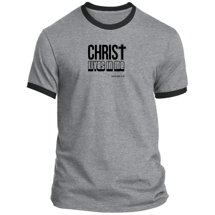 Christ Lives in Me Men’s Ringer Tee