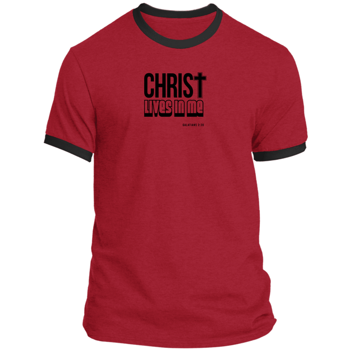 Christ Lives in Me Men’s Ringer Tee