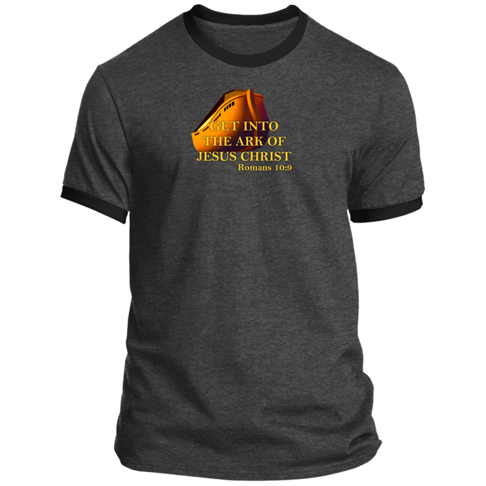 Get Into the Ark of Jesus Christ Men’s Ringer Tee