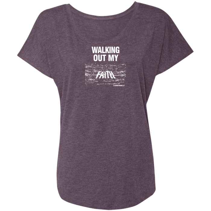 Walking Out My Faith Ladies Triblend Tee