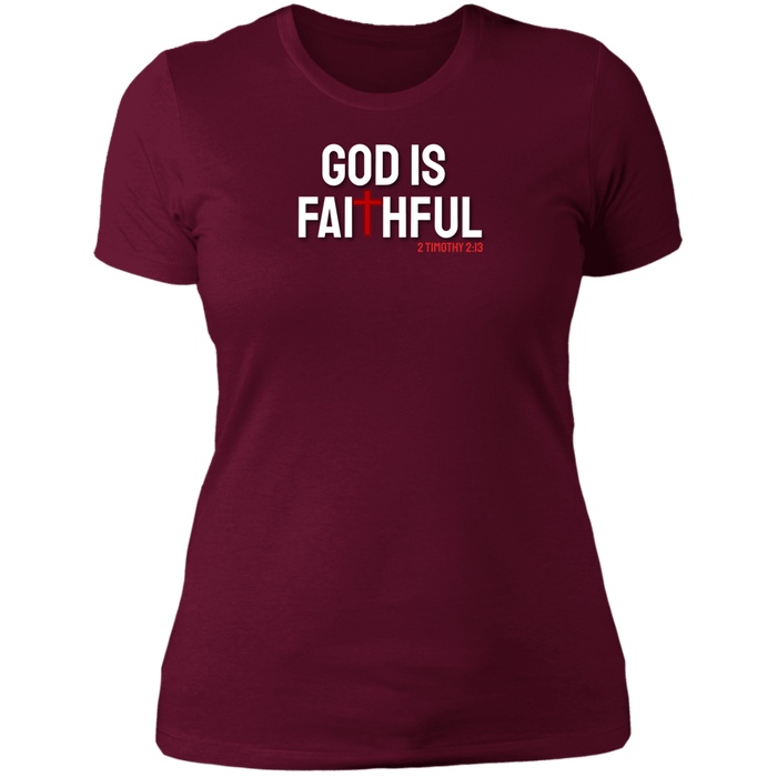 God is Faithful Ladies Boyfriend Tee Shirt
