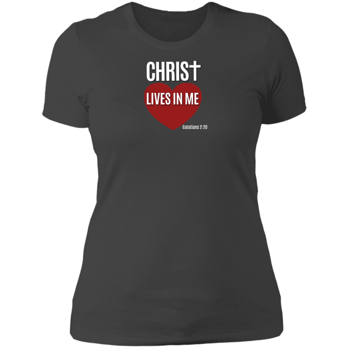 Christ Lives in Me Ladies Boyfriend Tee