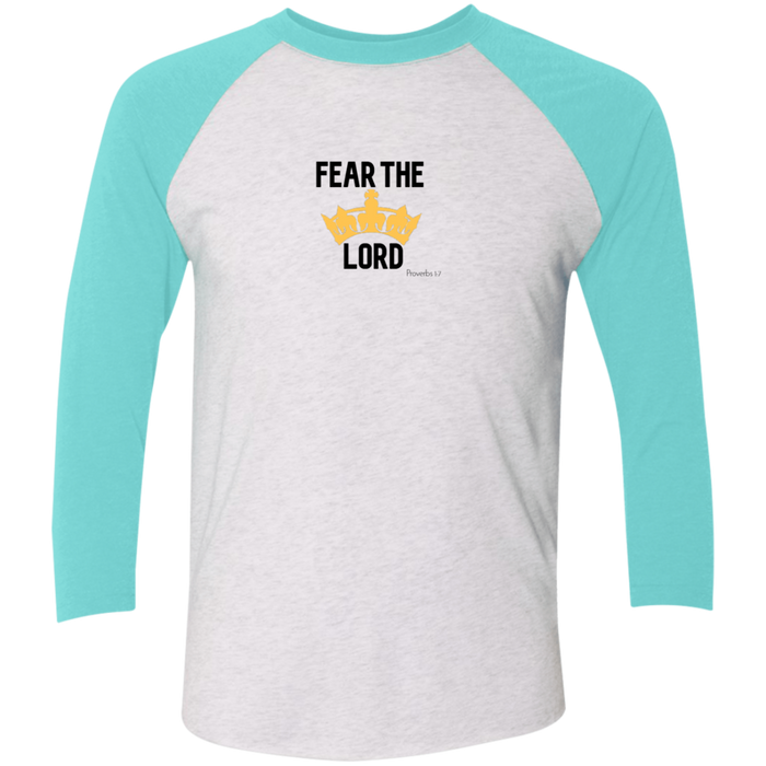 Fear the Lord Tri-Blend 3/4 Sleeve Baseball Raglan T-Shirt