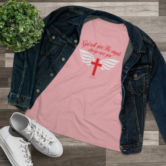 God Will Give His Angels Charge Over You Women's Premium Tee