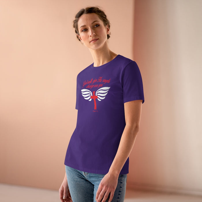 God Will Give His Angels Charge Over You Women's Premium Tee
