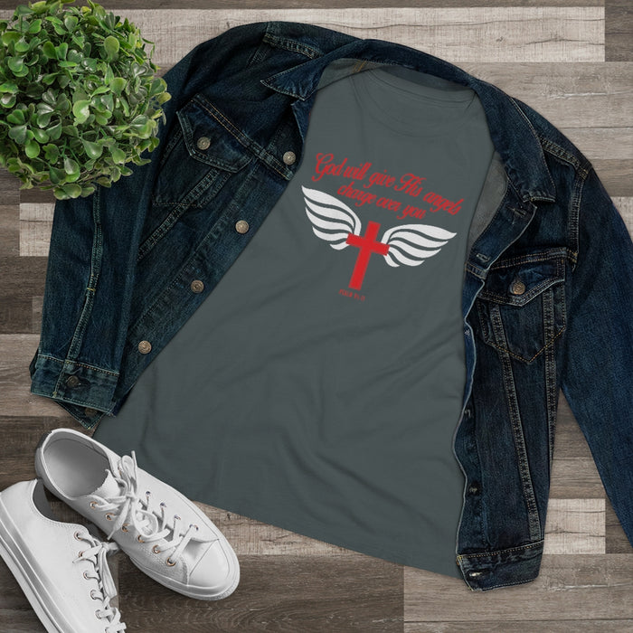 God Will Give His Angels Charge Over You Women's Premium Tee